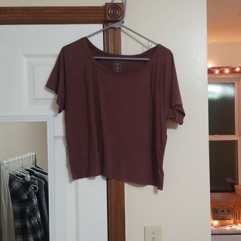 Satin burgundy crop top